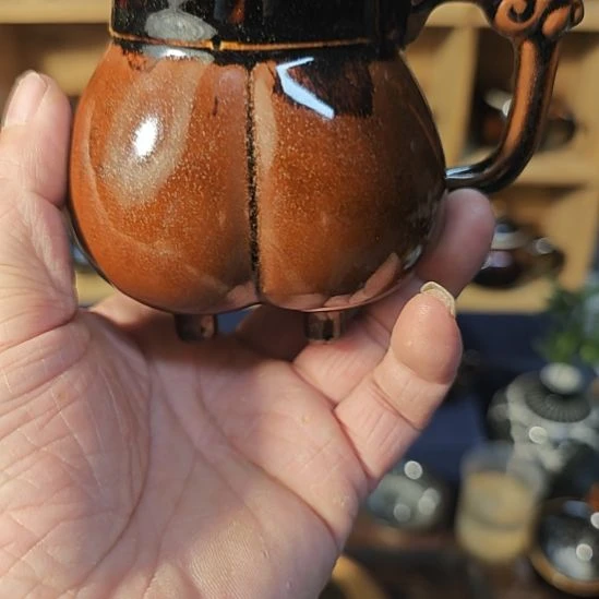 十***川天然老黑釉斗笠盏