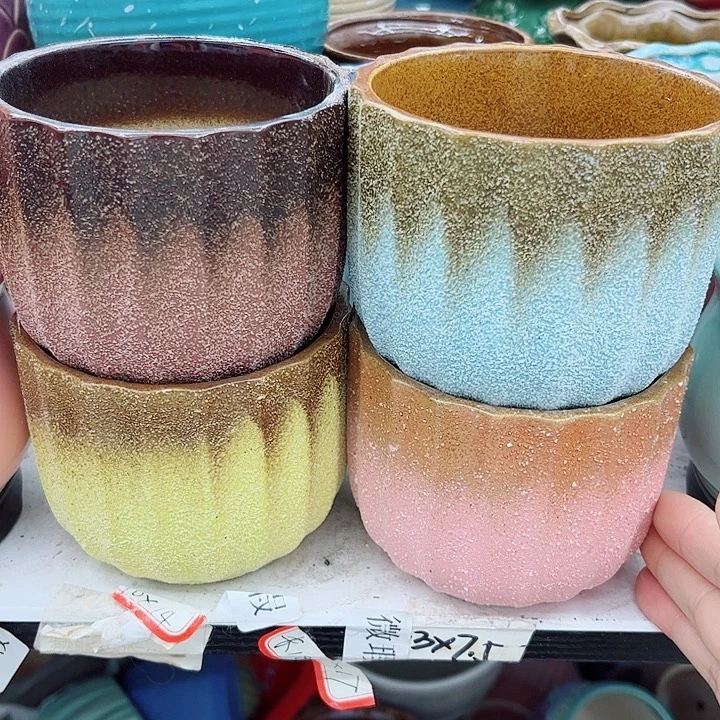 多肉绿植陶瓷花盆9.9包邮，有孔