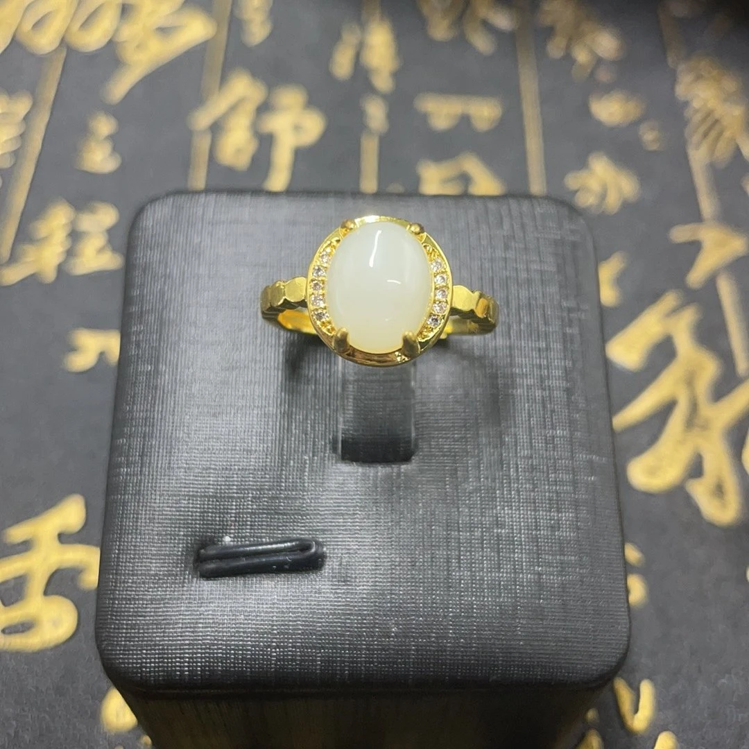 BY0613FSYN标120 北玉精选 和田玉戒指