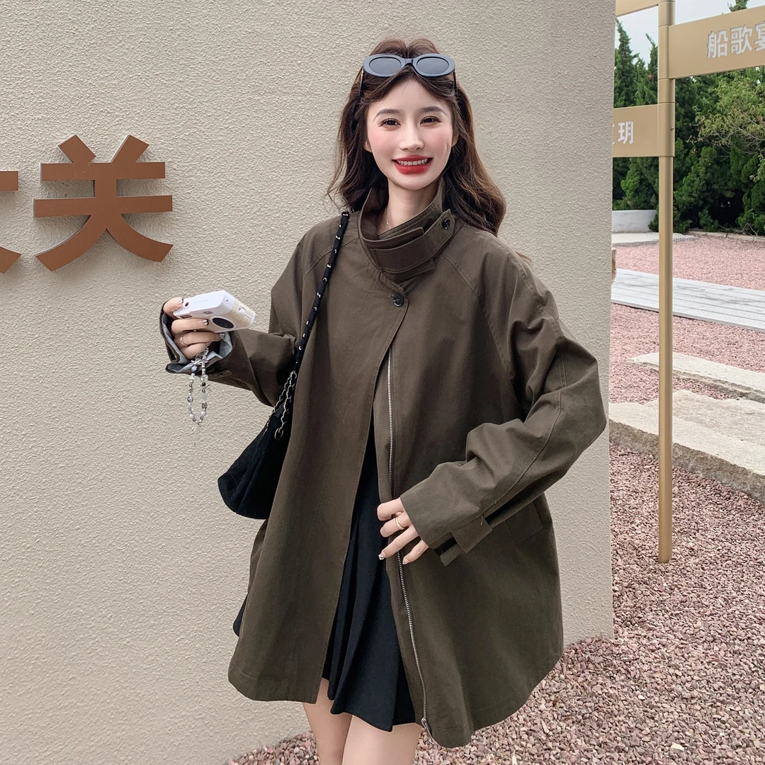 甜酷风咖色风衣外套女春秋2025新款小个子大衣百搭巨好看流行爆款