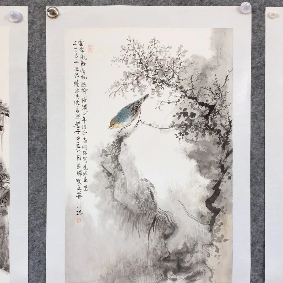 国画花鸟作品写意