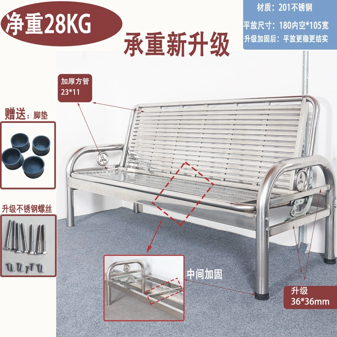 升级A27方管款三人位长沙发两用可折叠沙发床中式家用阳台经济型