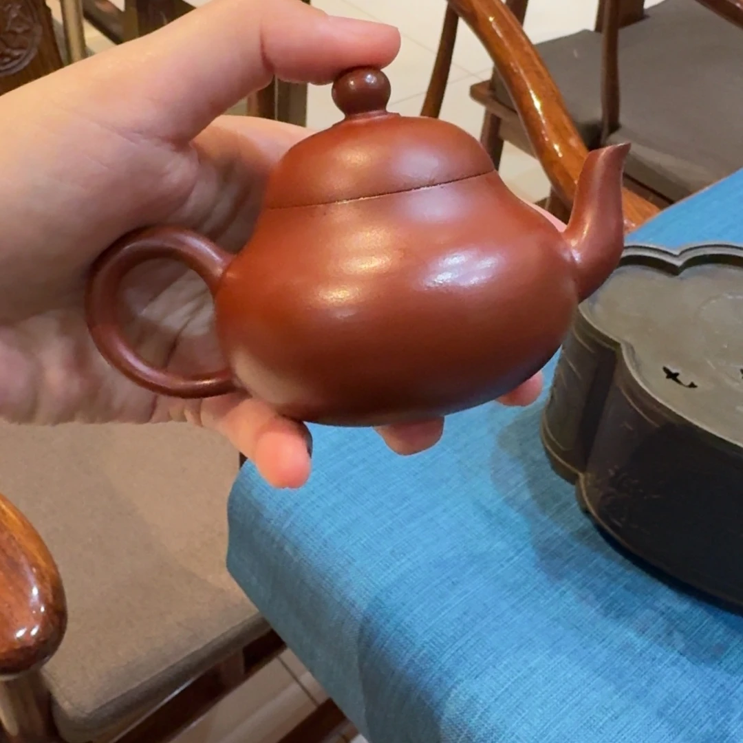 一***具潮州纯手工手拉朱泥壶矮梨壶