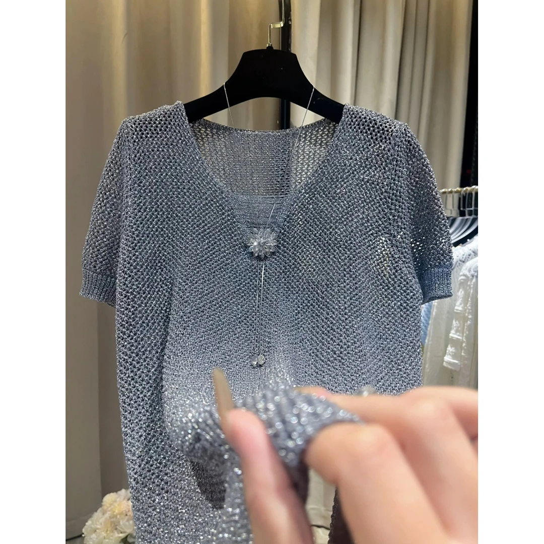 （小曾专属）新款休闲镂空套头款百搭短袖上衣