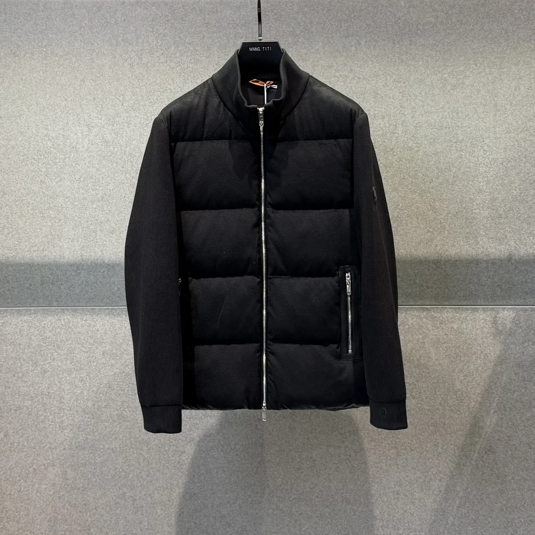 BLANDOO "年末福利" 男士针织拼接白鸭绒立领羽绒服36166