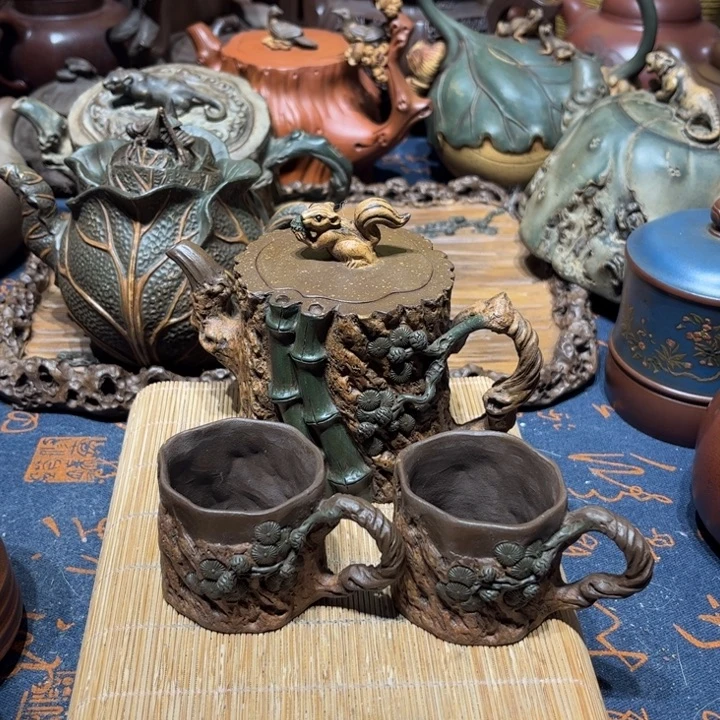 蟹***钱茶壶紫砂紫砂。