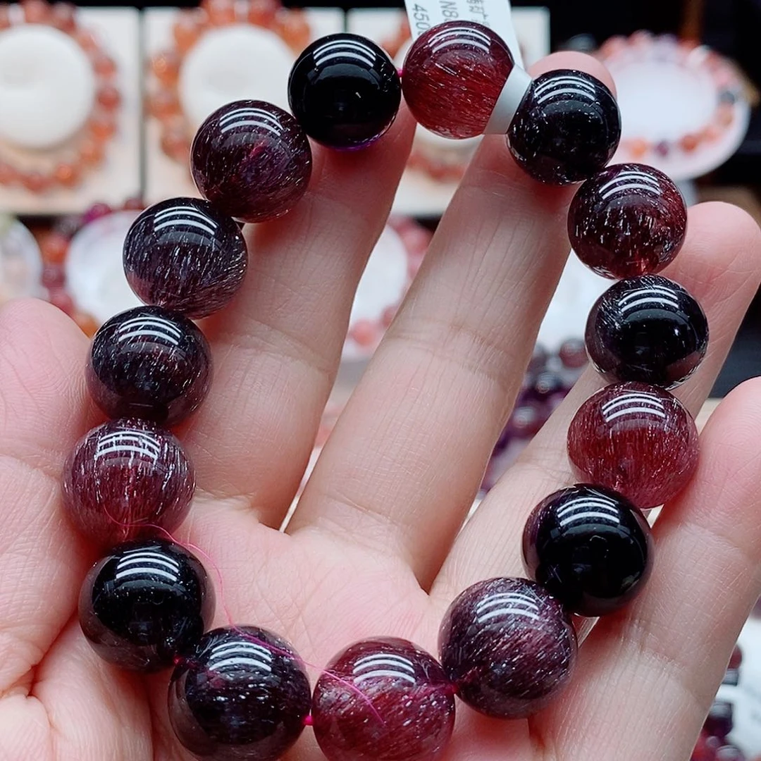 水晶手串未镶嵌经典款黑加仑