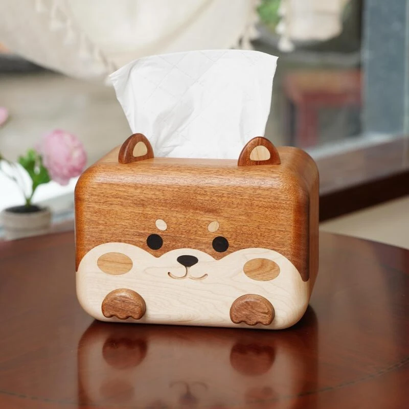 沙比利柴犬纸巾盒