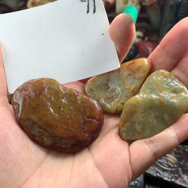 岫岩河磨玉（透闪石质玉）手把未镶嵌