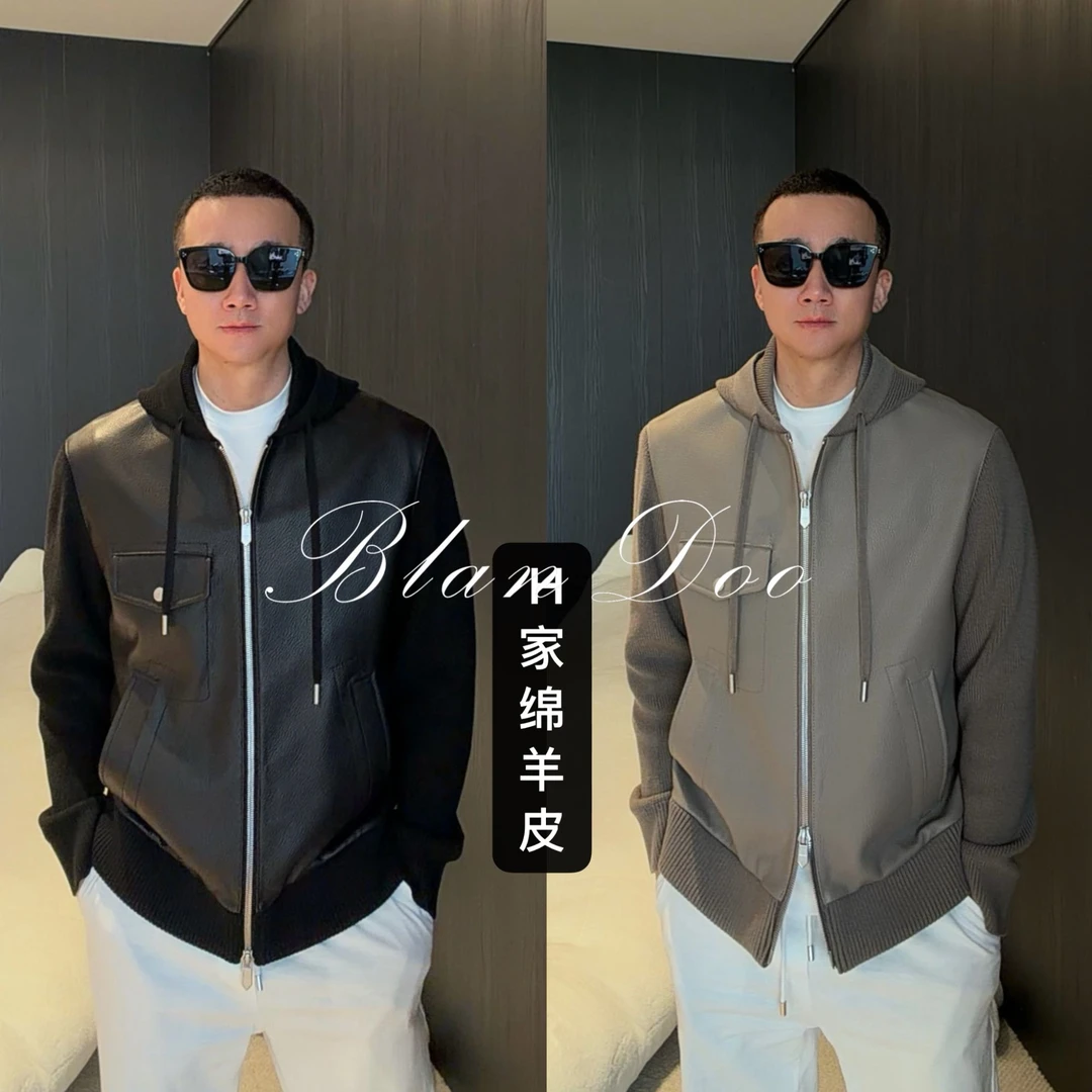 （秋款）BLANDOO "意式典雅" H系列高品质绵羊皮拼接外套5BD0202