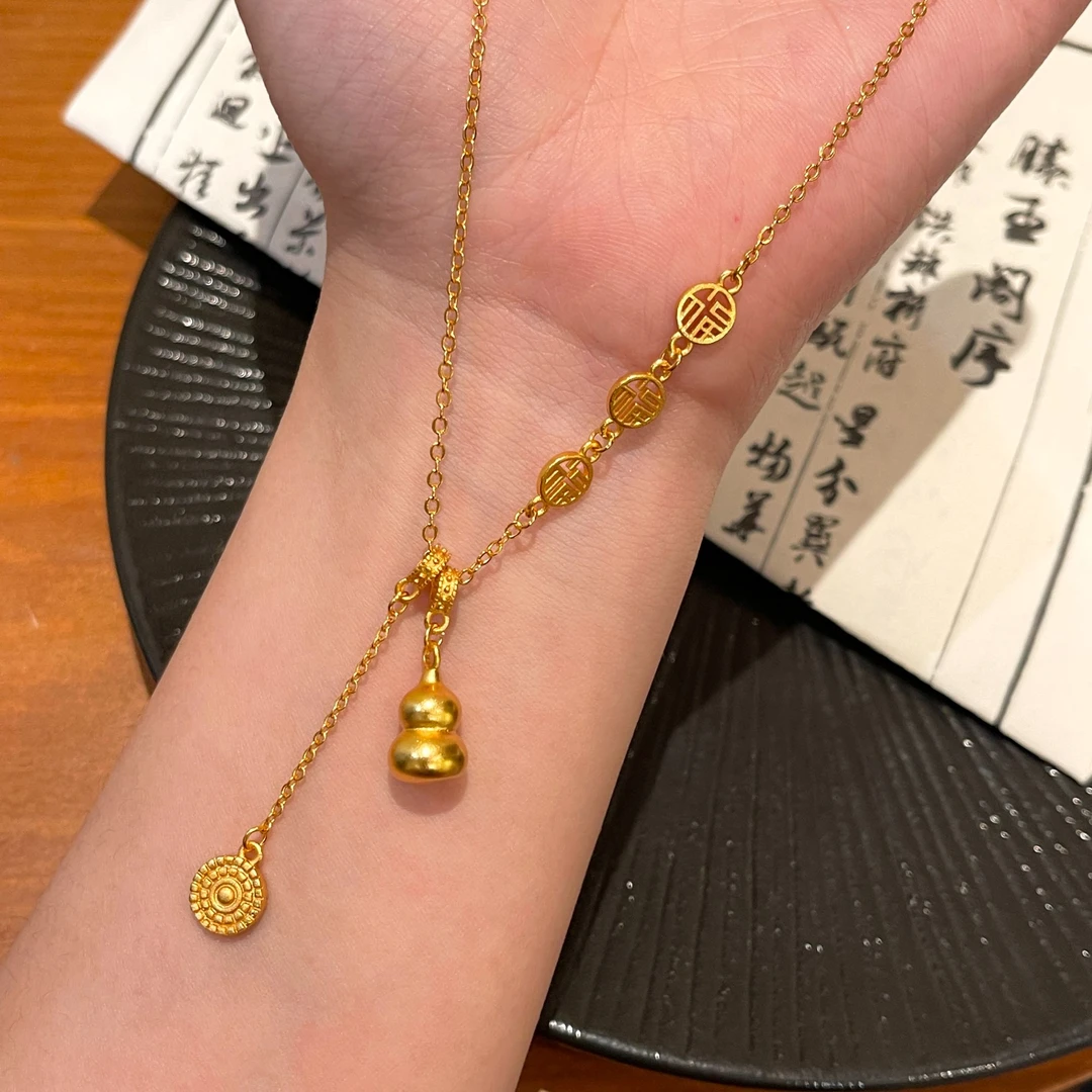 【高定版】2015新中式流苏福字葫芦项链女款百搭精致
