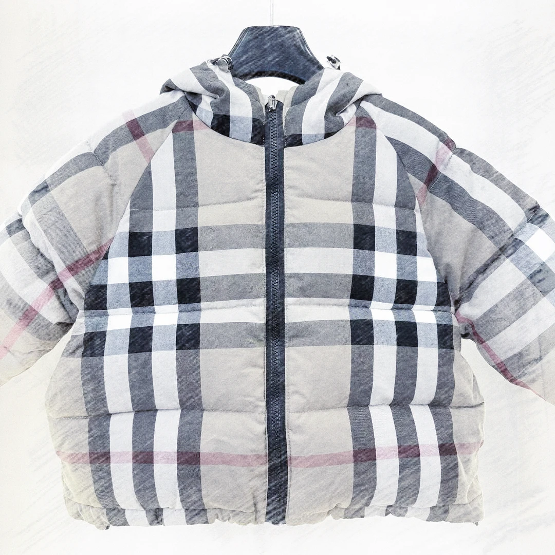 88332冬季2025加厚新款男女童保暖格子棉服休闲棉服外套格子