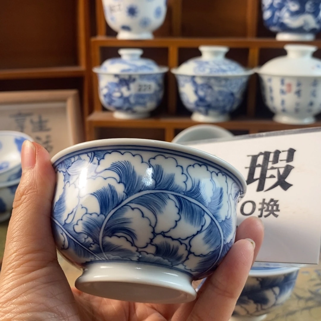 墨***风瓷片景德镇陶瓷手绘茶器274