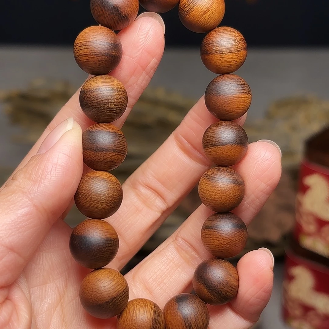 手串沉香越南芽庄红土瘤疤白棋楠1.2单圈