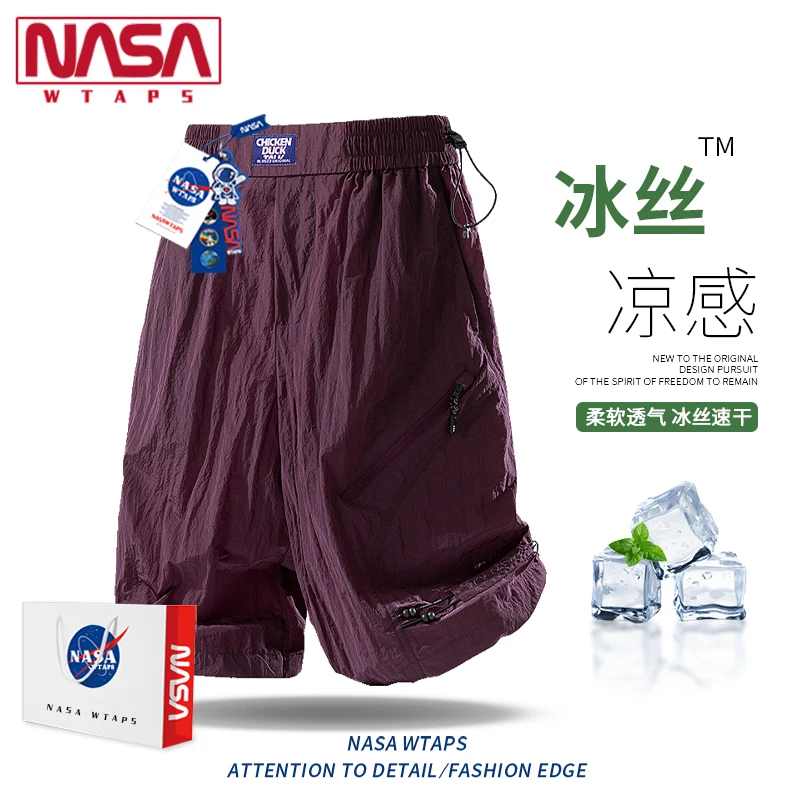 NASA WTAPS潮牌休闲冰丝速干短裤男款夏季宽松休闲百搭运动五分裤