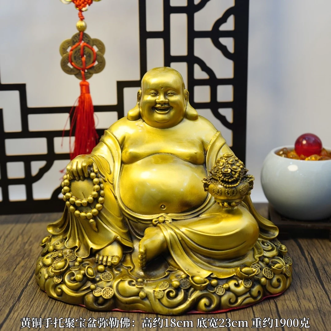 黄铜弥勒佛摆件笑佛家居工艺品