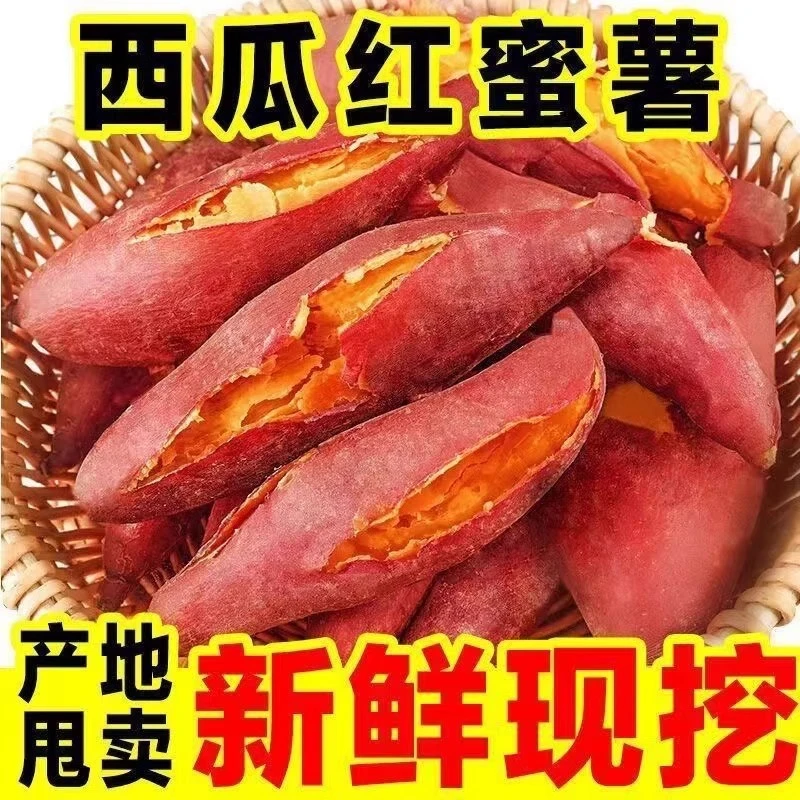 洛阳红薯蜜薯新鲜现挖红皮红心蜜薯沙地番薯软糯香甜超甜地瓜山芋
