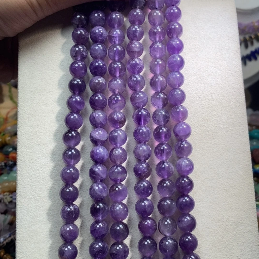 未镶嵌，天然紫水晶10mm，石英质玉