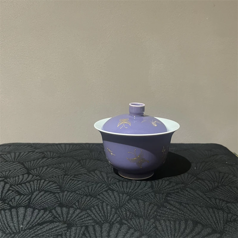 SH3209[学茶严选]暮山紫金银彩盖碗