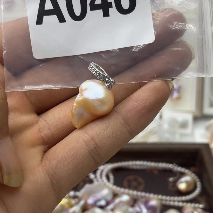 淡水珍珠银S925镶嵌颈饰