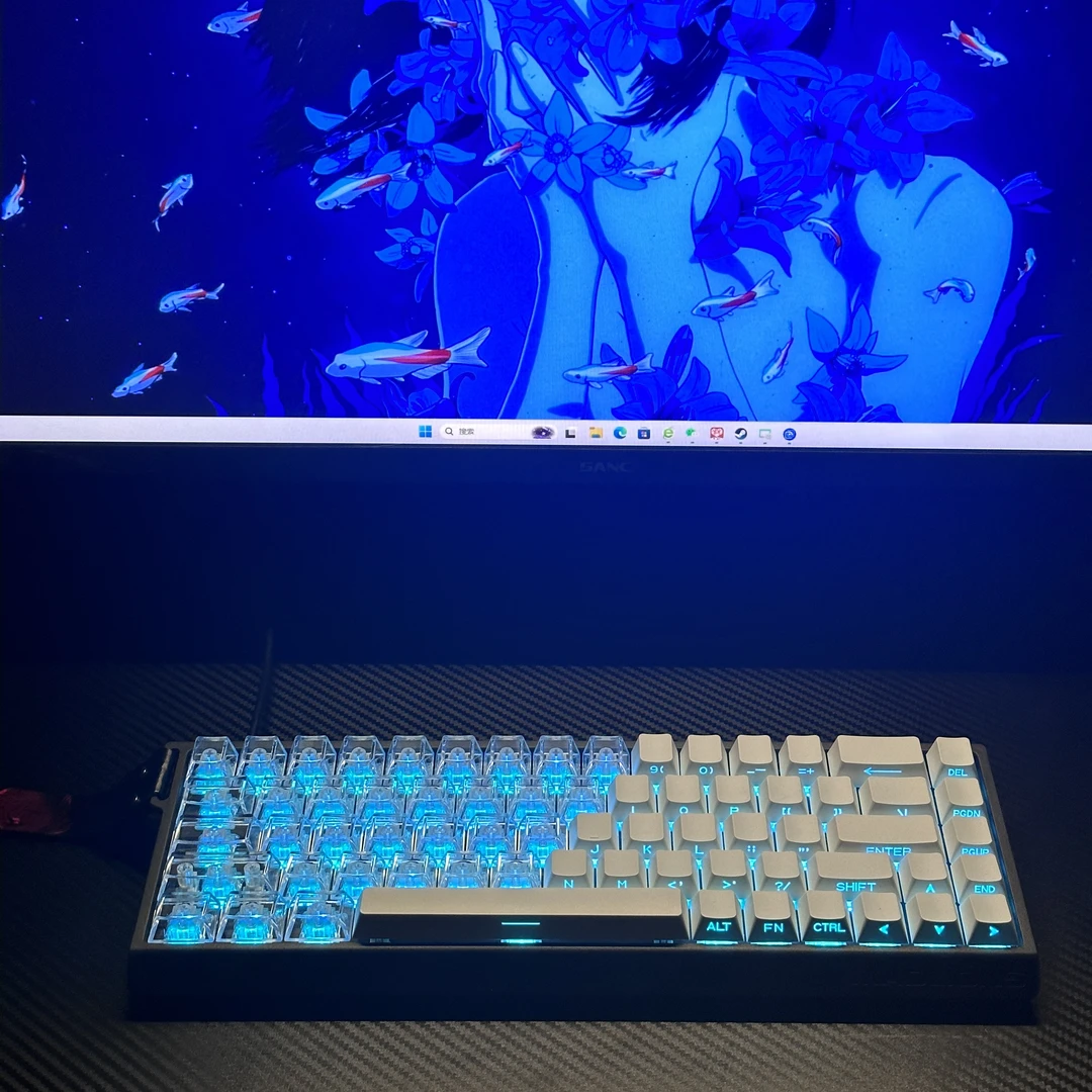 透明侧刻双拼键帽  适配磁轴机械键盘美加狮迈从利维坦ATK小蜜蜂