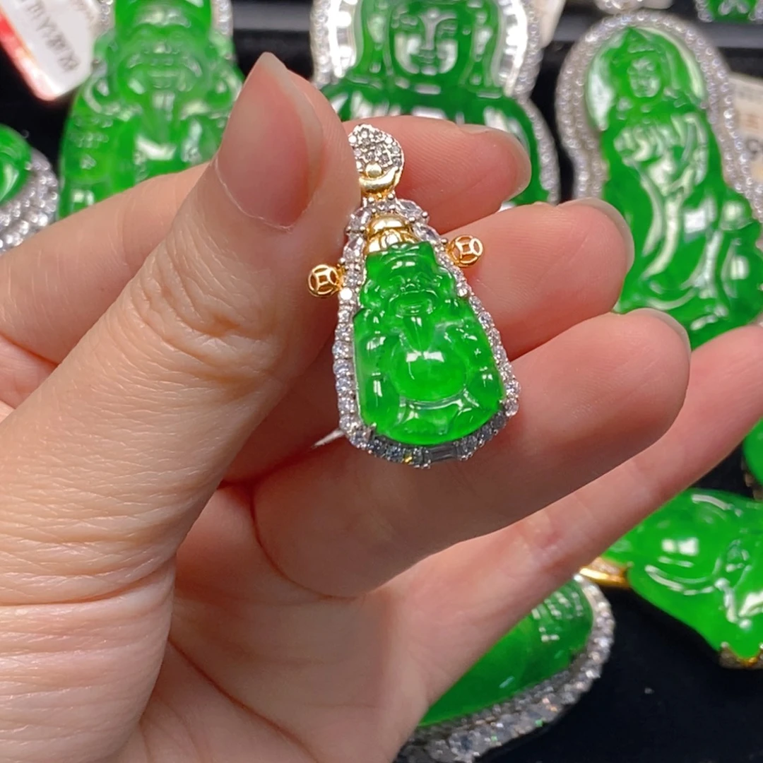 翡翠银S925镶嵌吊坠(不含链)