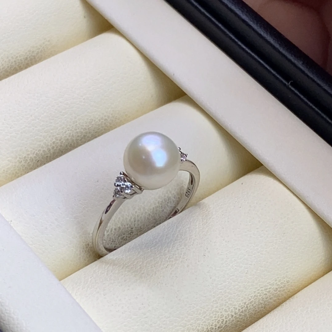 戒指淡水珍珠银S925镶嵌