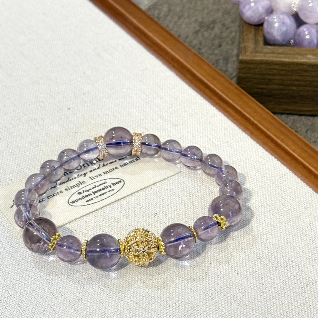 「直播间专属」8+10mm紫水晶学业up  水晶手链/手串 -137