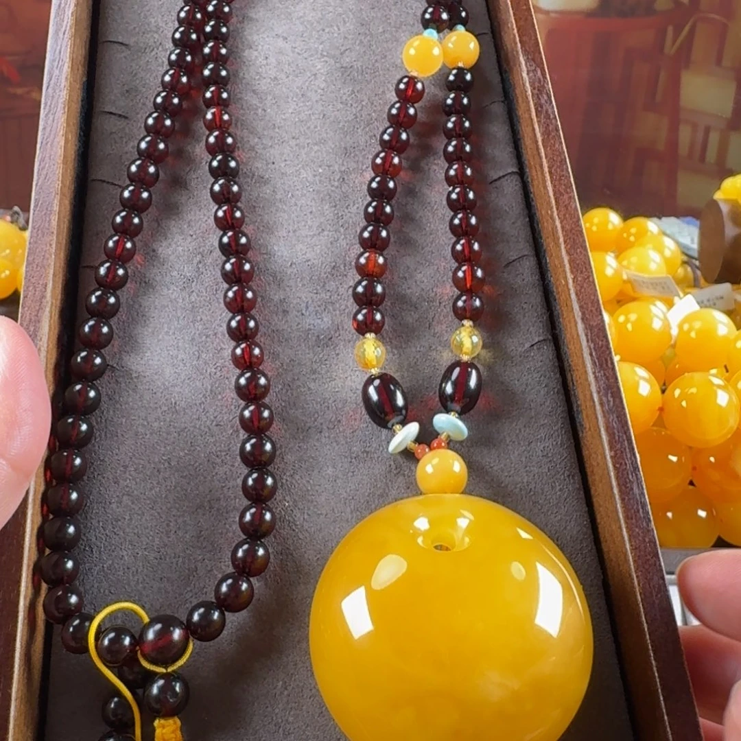 蜜蜡毛衣链未镶嵌