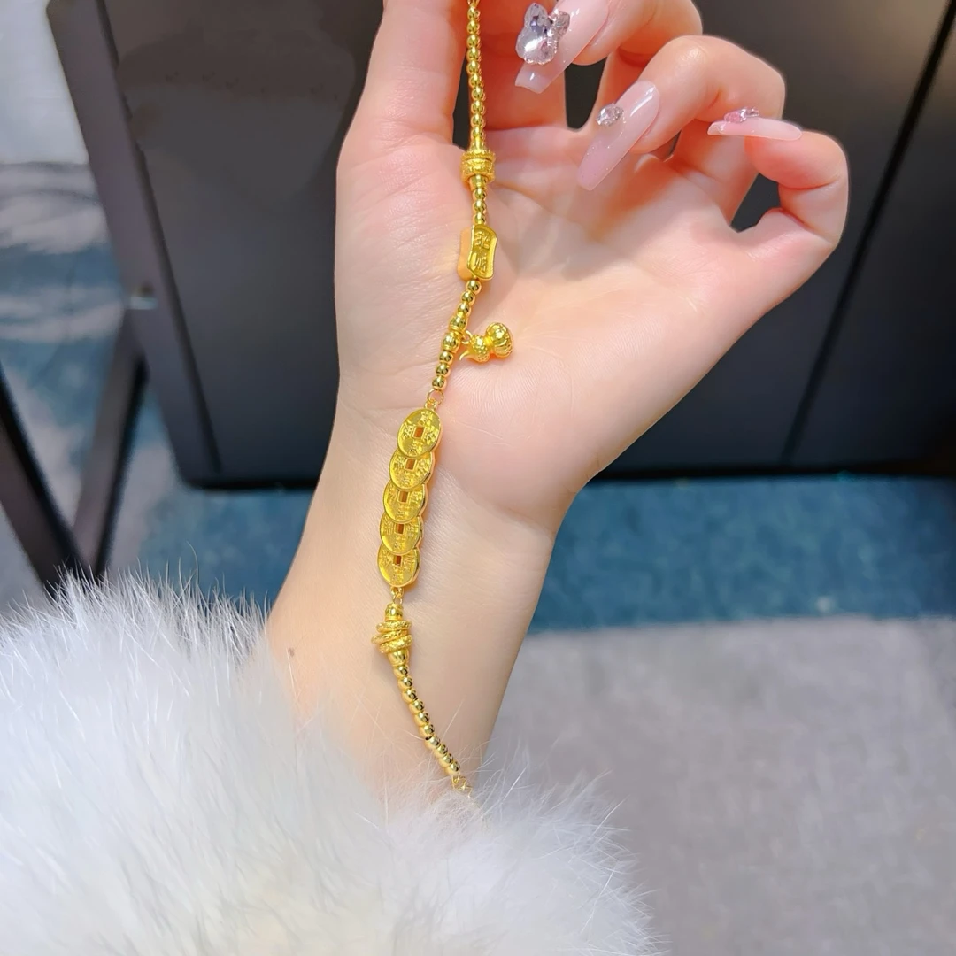 如懿恋 合金手链 【五帝币葫芦盘缠手链】复古国潮手工时尚可调节