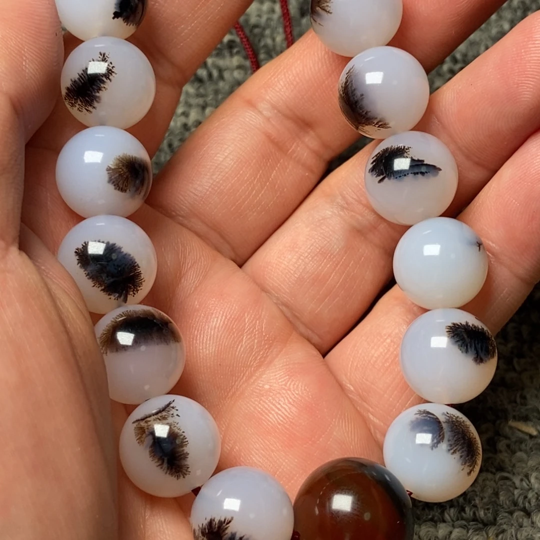 玛瑙/玉髓珠子手串未镶嵌蓝***！