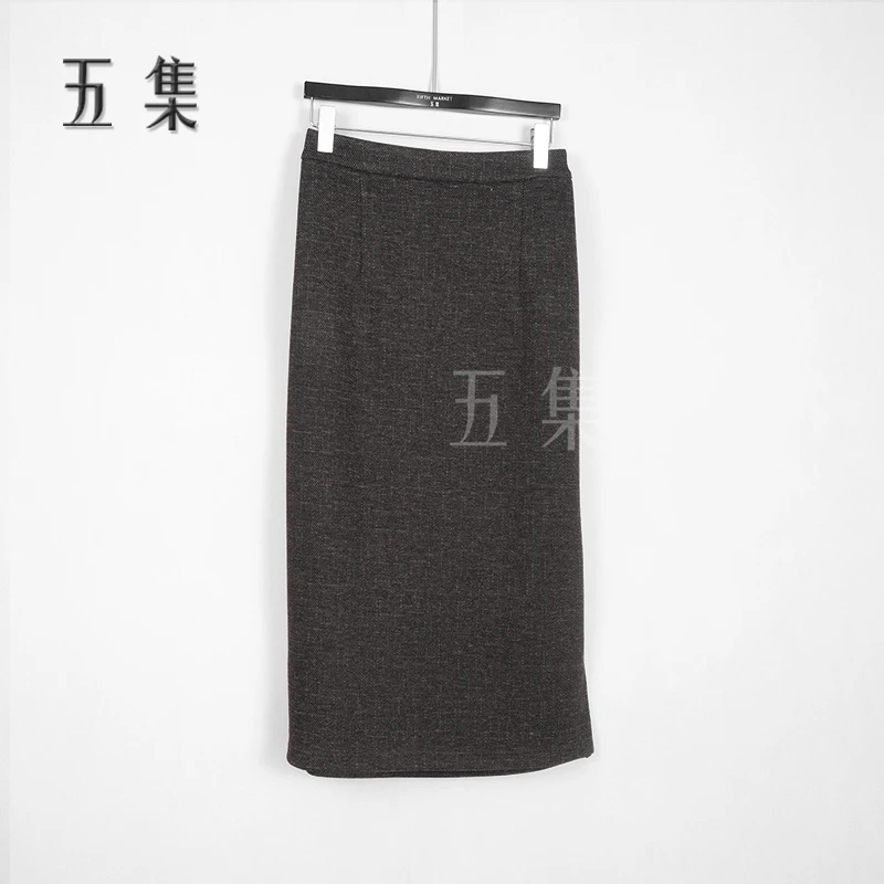 【搭配裙】 一盏江南 设计师新中式加厚款侧开叉半身裙女S4358