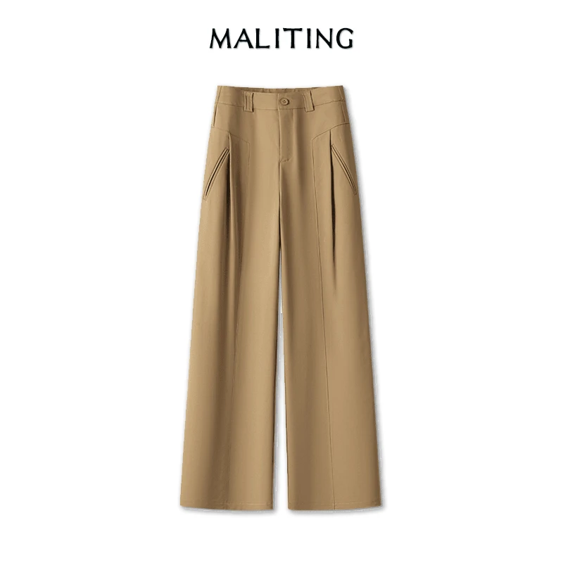 休闲显瘦简约女裤子洋气减龄显瘦裤子女款爆款2025新款阔腿西装裤