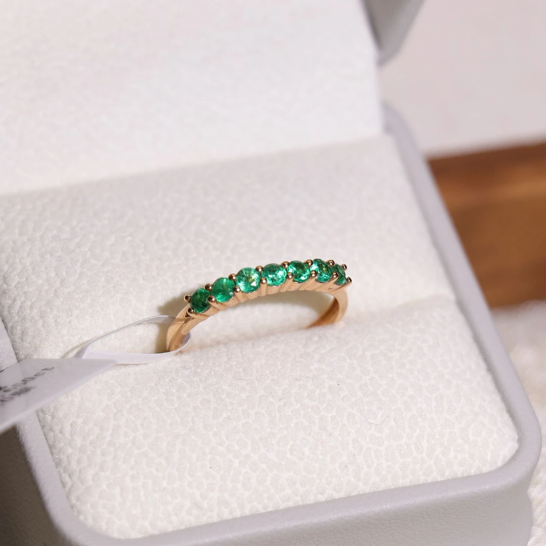 【熊总夫妇】祖母绿18k金大排戒戒指