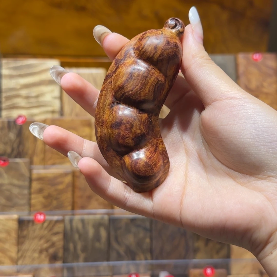 黄花梨/降香黄檀海南黄花梨纯手工雕刻福豆