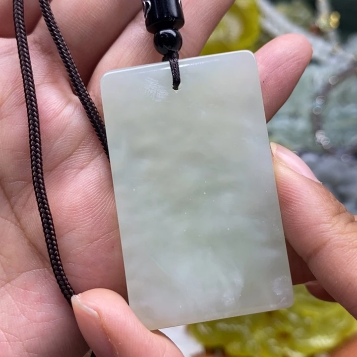 未镶嵌岫玉吊坠毛衣链锁骨链