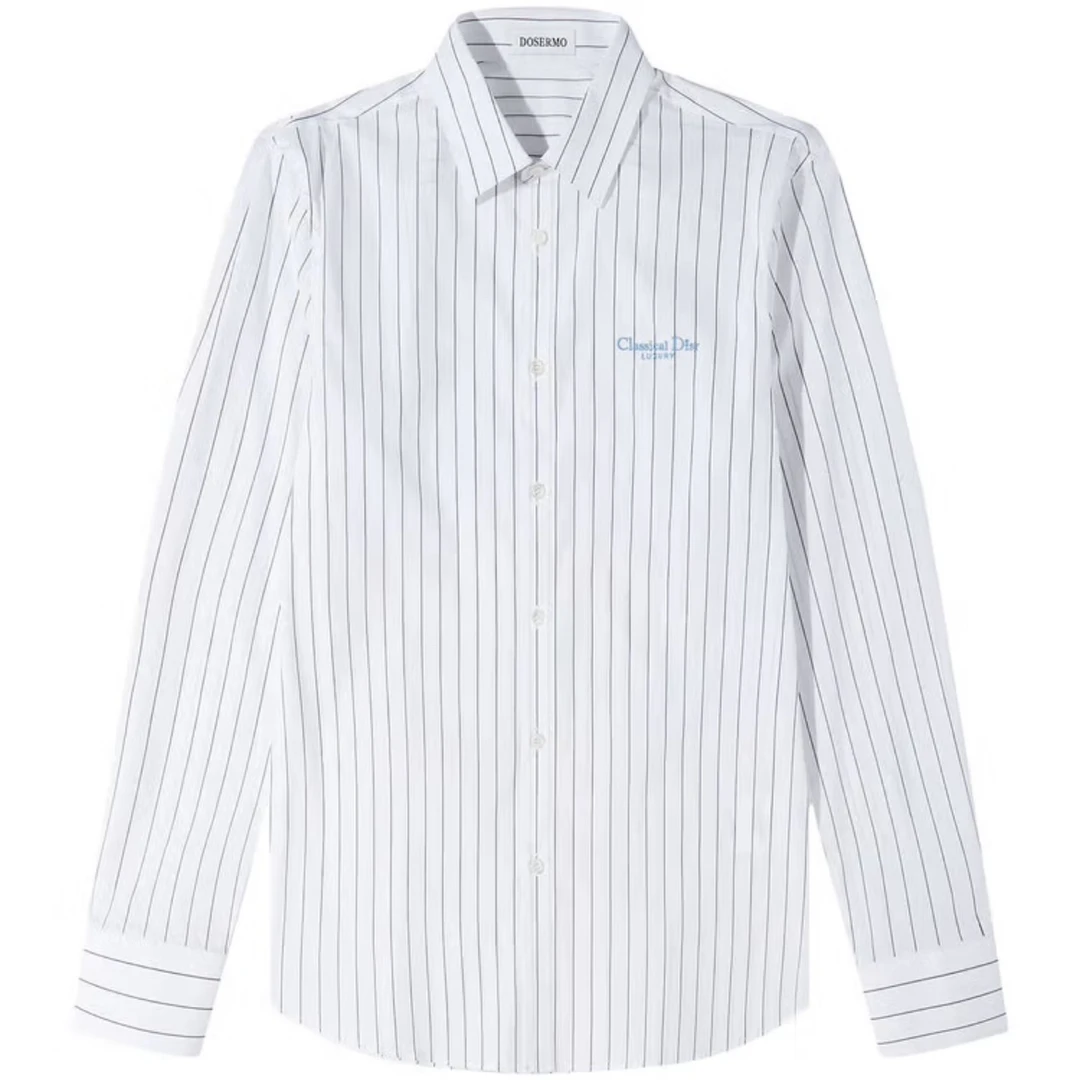 DOSERMO丹西摩轻奢男装2025秋冬款字母刺绣长袖衬衫正品660153180