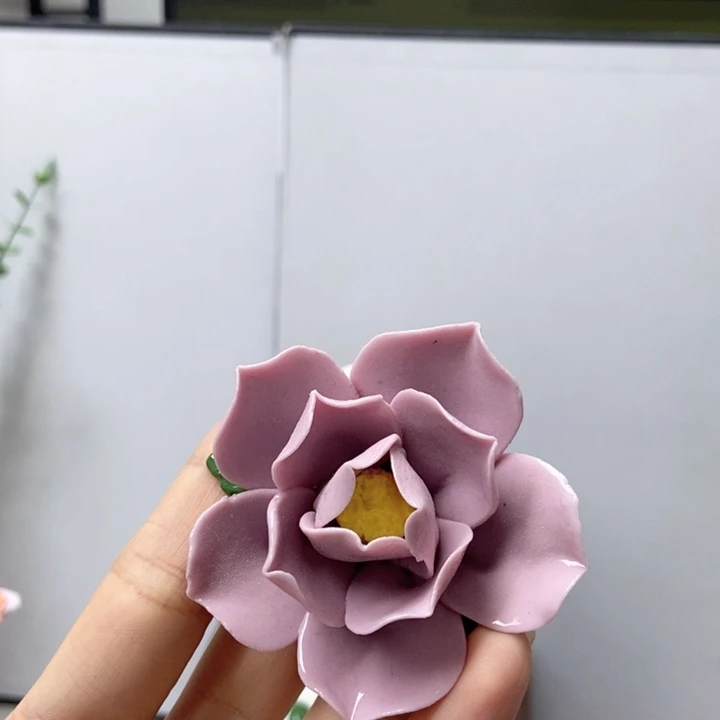 摆件手工制作陶瓷花