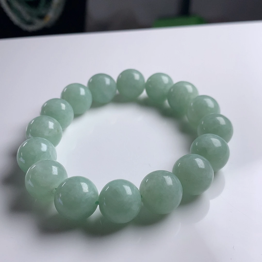 未镶嵌手串翡翠13.3mm！