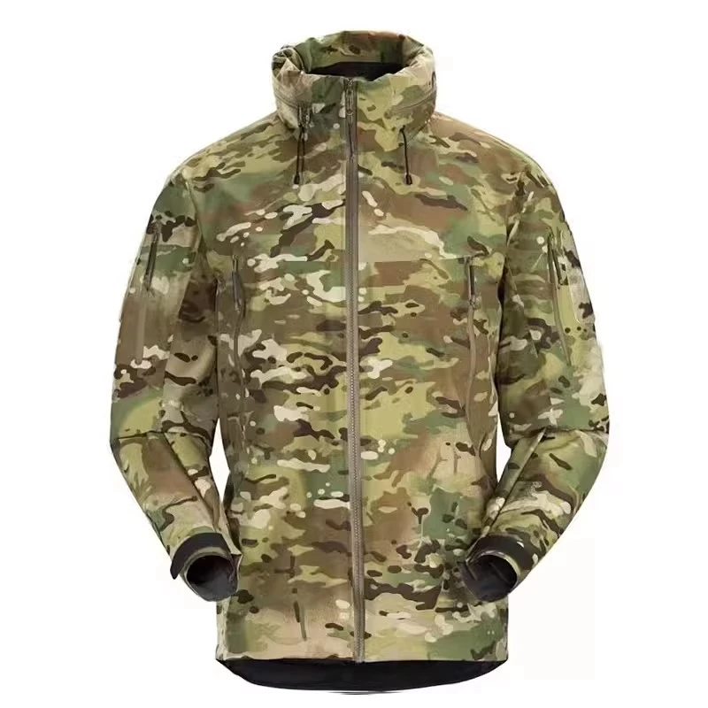 军鸟台州冲锋衣防风防水透气春秋户外登山服硬壳衣战术迷彩外