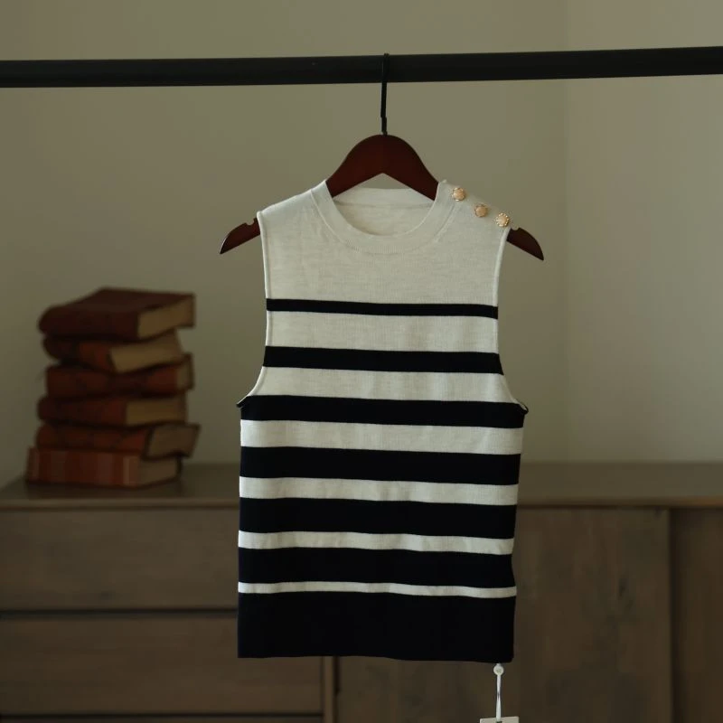璇之恋·王璇·条纹无袖针织衫·王璇原创设计