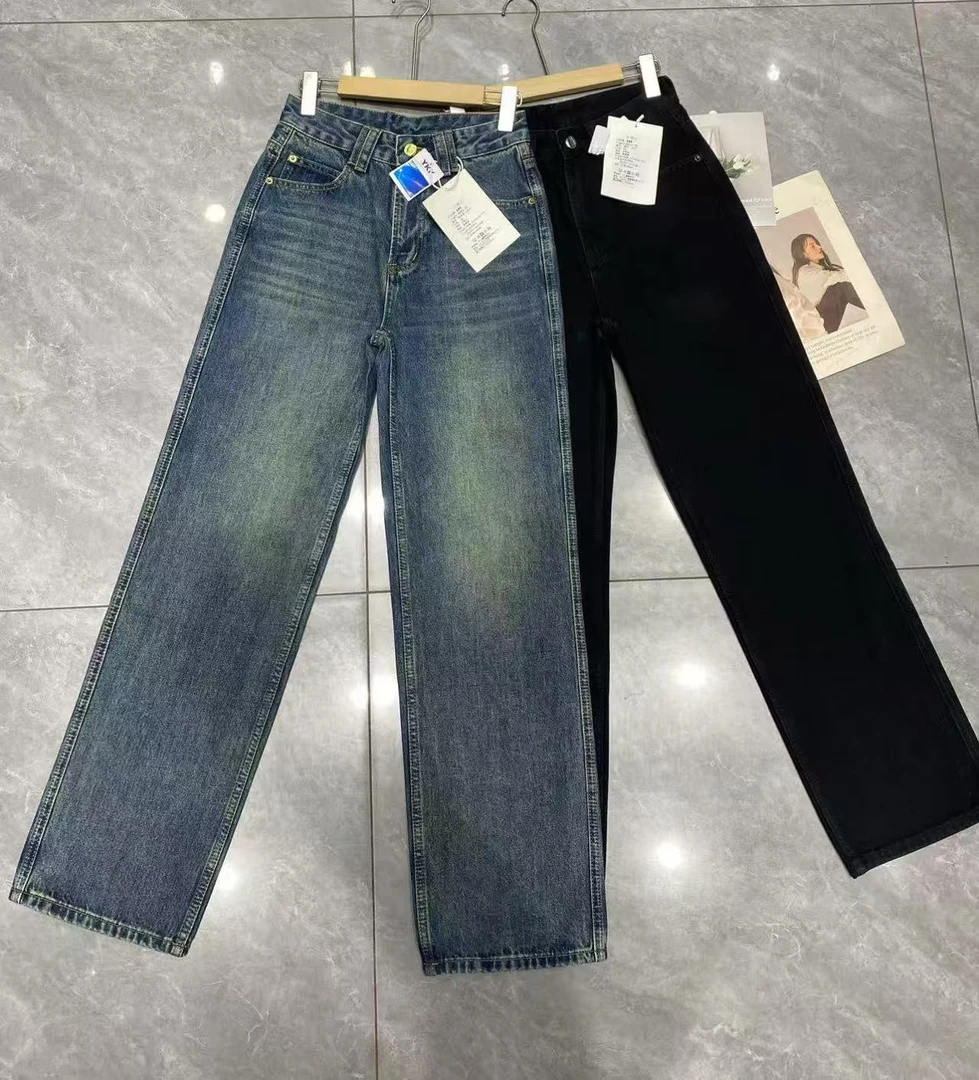 【8803】维颜素 2025春夏新款无弹窄版直筒阔腿裤