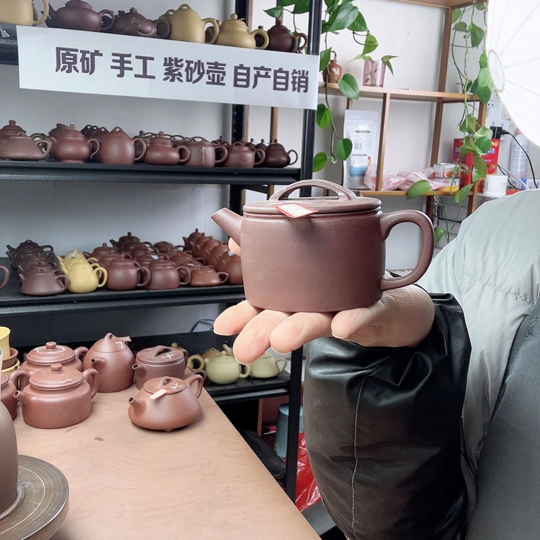 紫砂茶壶紫泥汉瓦壶