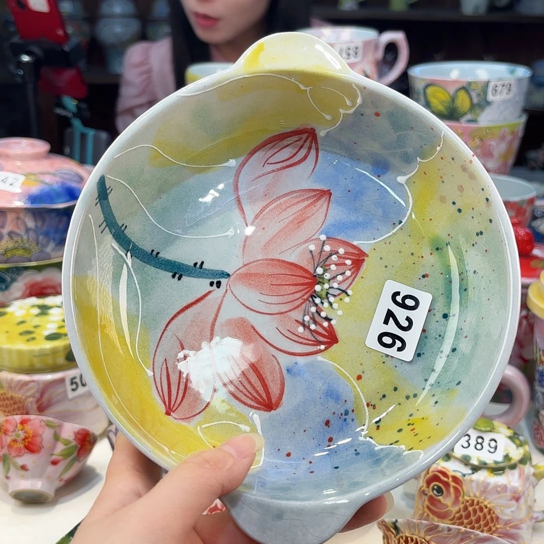 景德镇手绘高温釉下彩陶瓷茶具