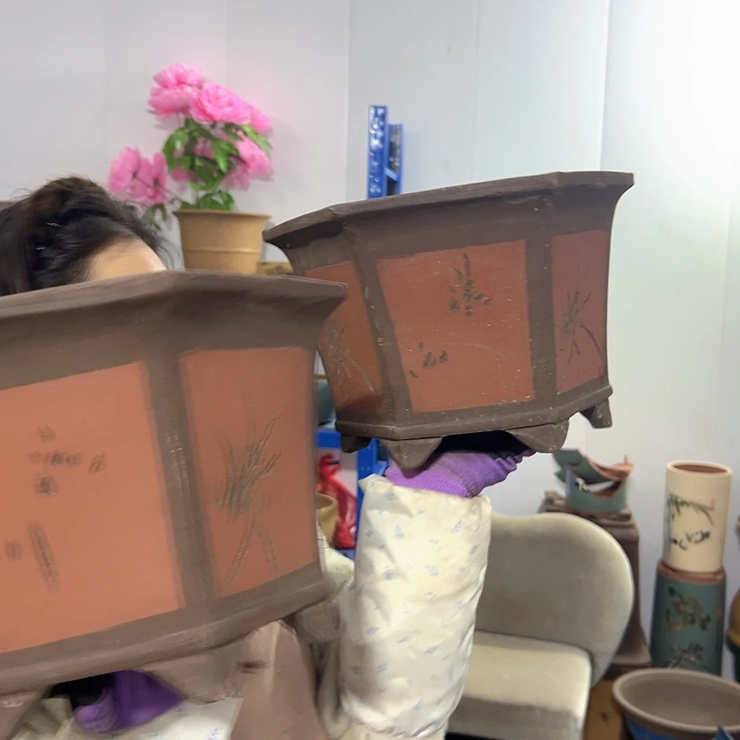32+32红六方花盆花盆花盆