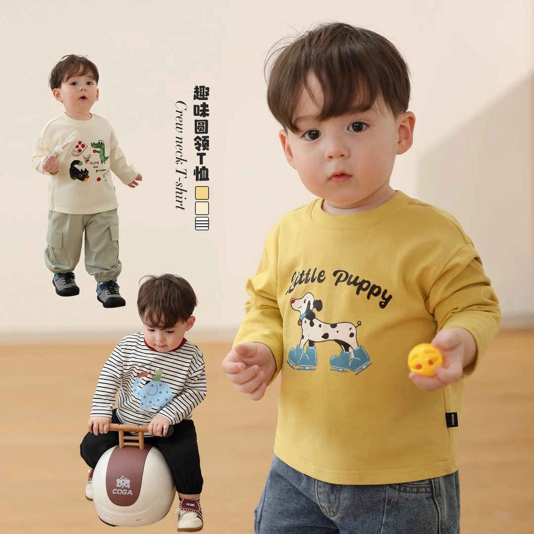 小O爸男婴童【童趣动物园】宝宝春天Bi备休闲棉棉T恤BY518057