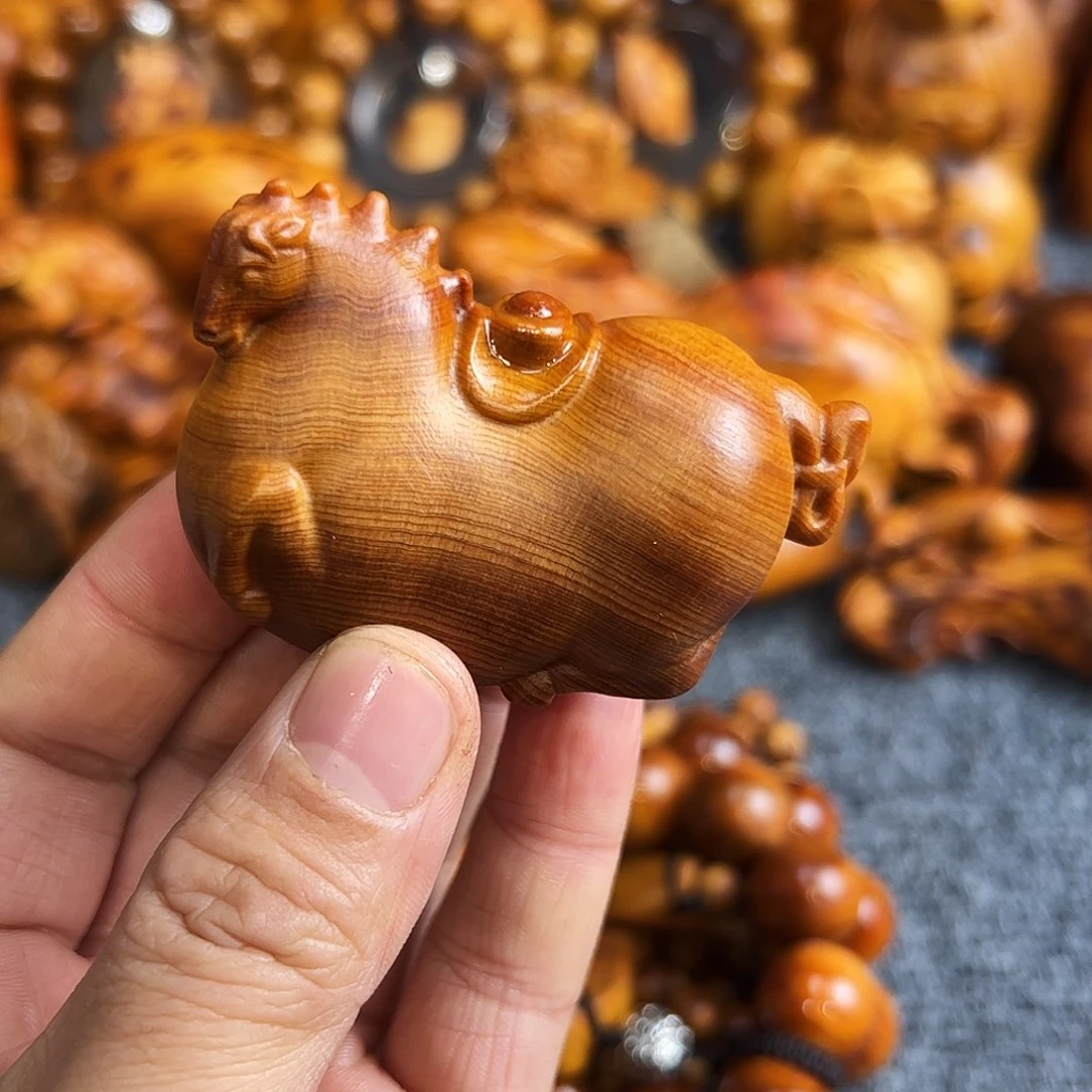 柏木太行崖柏溏心手把件