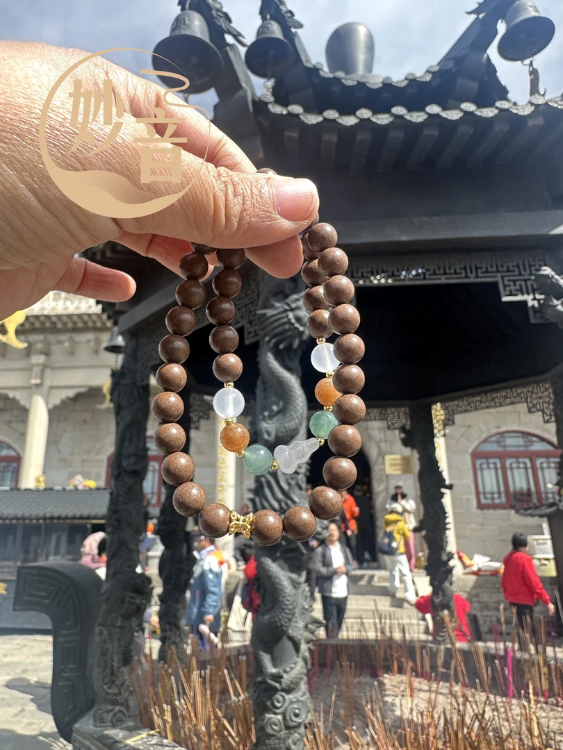 鹅黎白小玉葫芦双圈合香手串（不沾水）