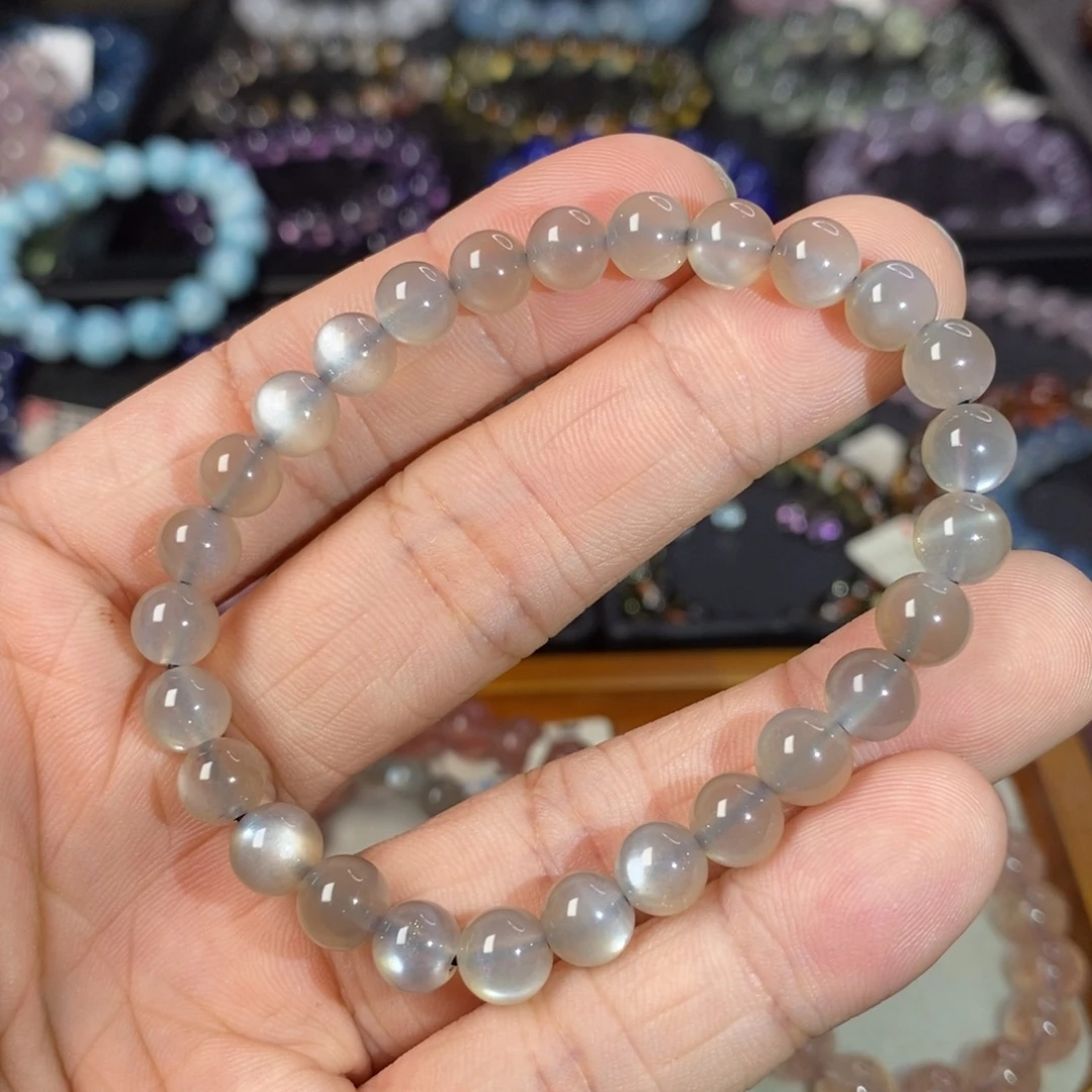 未镶嵌水晶手链银月光7mm