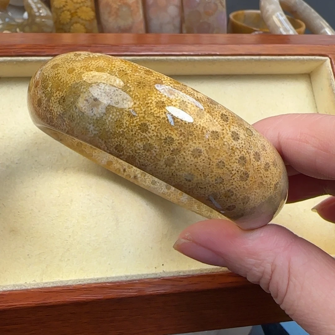 硅化珊瑚（珊瑚玉）未镶嵌手镯58-60圈